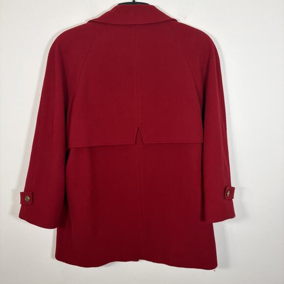Vintage Mackintosh Over Car Pea Dress Coat Jacket Womens Pure Wool USA Red 2X - Picture 6 of 9